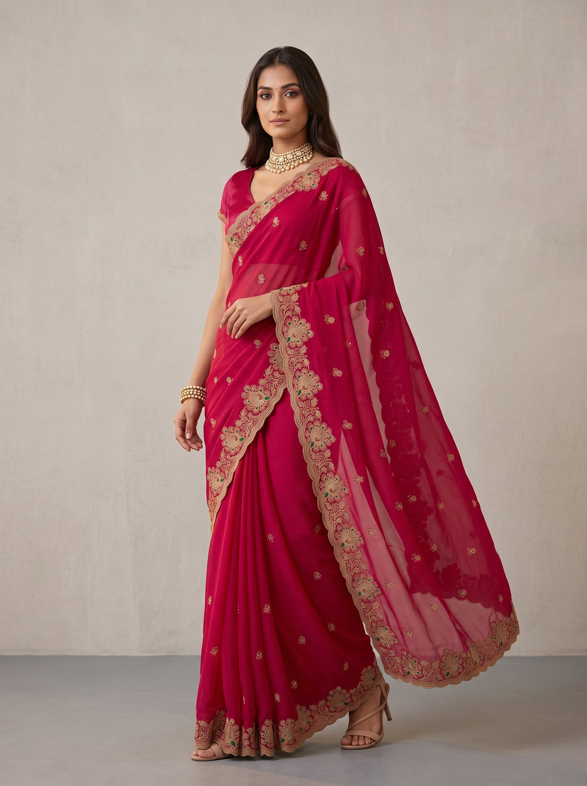 MIMOSA Rani Banarasi Saree — pose 9 styling detail