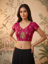 MIMOSA Rani Banarasi Saree — blouse close-up