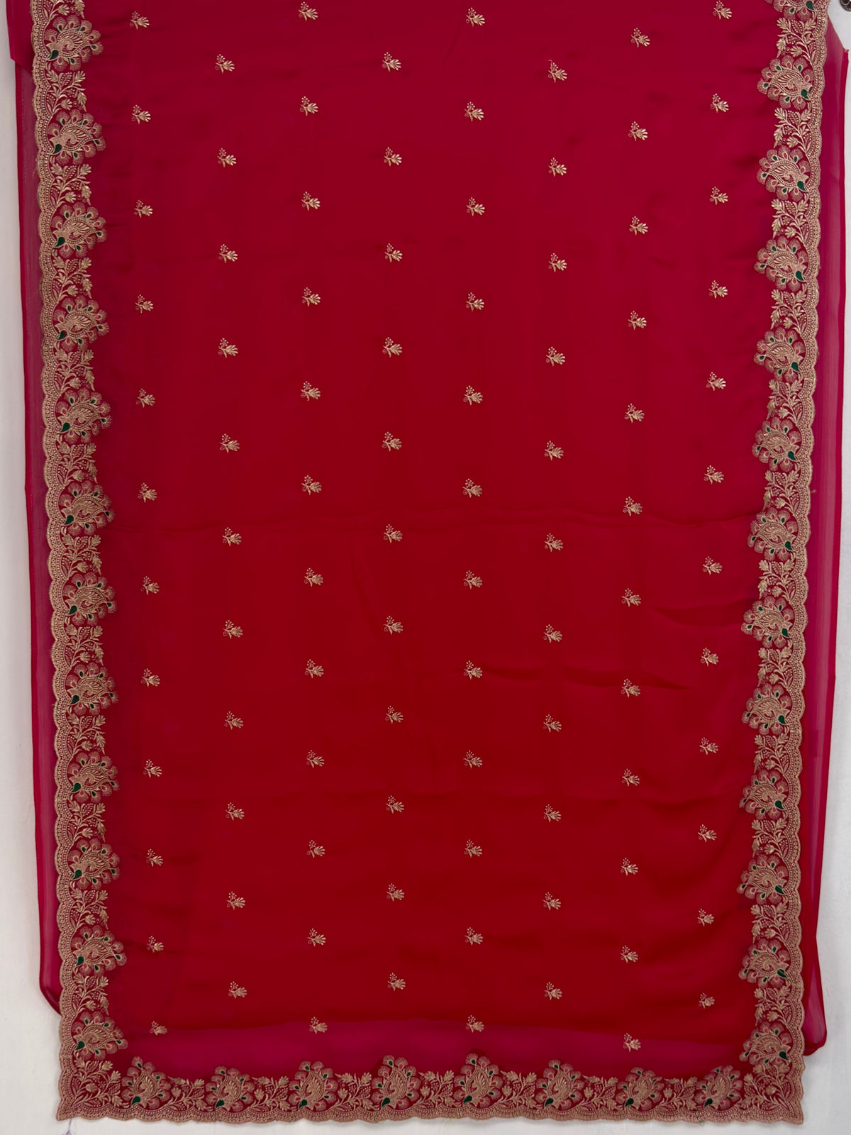 MIMOSA Rani Banarasi Saree — pallu and zari work detail