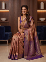 MIMOSA Maroon Kanjivaram Saree — pose 10 styling detail