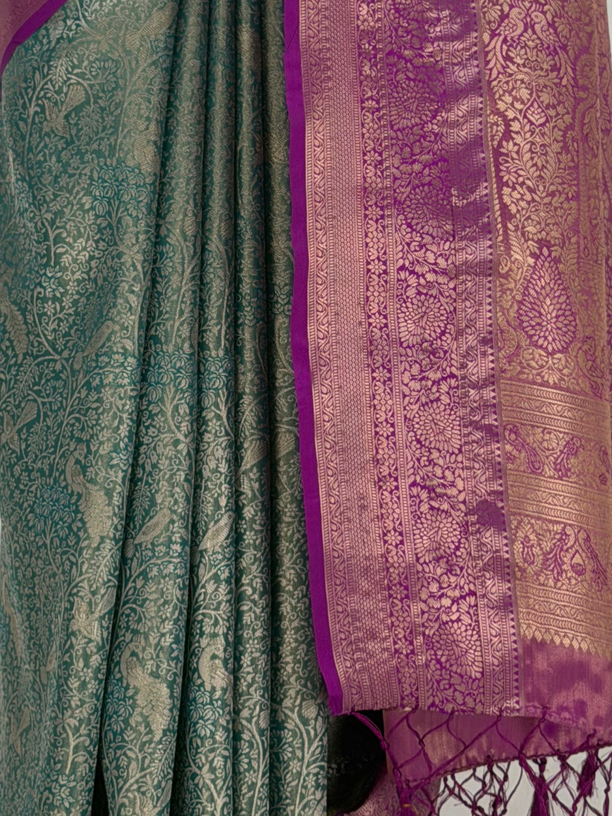 MIMOSA Sapphire Kanjivaram Saree — fleets shot full lifestyle