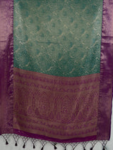 MIMOSA Sapphire Kanjivaram Saree — pallu and zari work detail