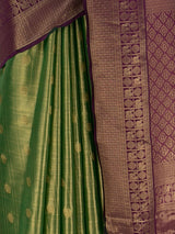 MIMOSA Green Kanjivaram Saree — fleets shot full lifestyle