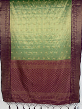 MIMOSA Green Kanjivaram Saree — pallu and zari work detail