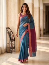MIMOSA Ananda Maheshwari Cotton Saree — pose 6 styling detail
