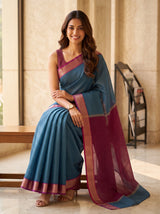 MIMOSA Ananda Maheshwari Cotton Saree — pose 8 styling detail