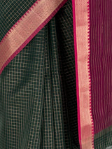 MIMOSA Bottle Green Maheshwari Cotton Saree — fleets shot full lifestyle