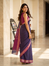 MIMOSA Jamun Maheshwari Cotton Saree — pose 9 styling detail