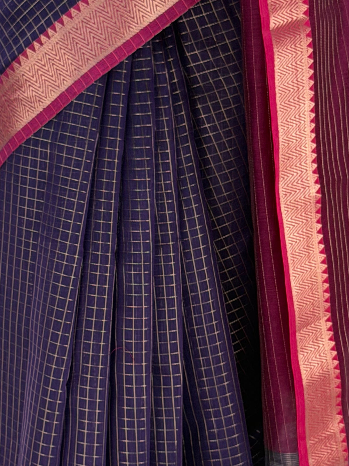 MIMOSA Jamun Maheshwari Cotton Saree — fleets shot full lifestyle