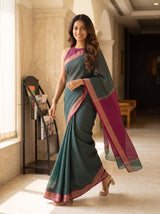 MIMOSA Rama Maheshwari Cotton Saree — pose 6 styling detail