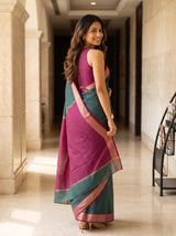 MIMOSA Rama Maheshwari Cotton Saree — pose 7 styling detail