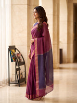 MIMOSA Rani Maheshwari Cotton Saree — pose 3 styling detail