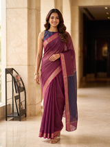 MIMOSA Rani Maheshwari Cotton Saree — pose 6 styling detail