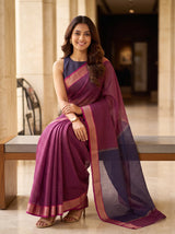 MIMOSA Rani Maheshwari Cotton Saree — pose 8 styling detail