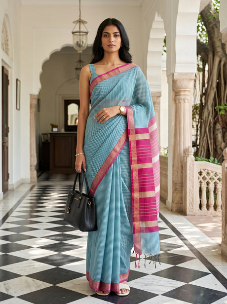 MIMOSA Ananda Maheshwari Cotton Cotton Saree — AI Model lifestyle pose