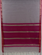 MIMOSA Maroon Maheshwari Cotton Cotton Saree — pallu and zari work detail