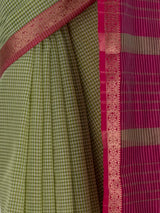 MIMOSA Olive Maheshwari Cotton Cotton Saree — fleets shot full lifestyle