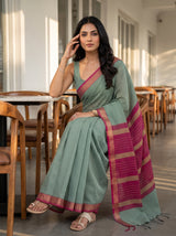 MIMOSA Rama Maheshwari Cotton Cotton Saree — pose 10 styling detail