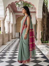MIMOSA Rama Maheshwari Cotton Cotton Saree — pose 3 styling detail
