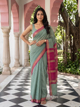 MIMOSA Rama Maheshwari Cotton Cotton Saree — pose 4 styling detail