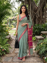 MIMOSA Rama Maheshwari Cotton Cotton Saree — pose 6 styling detail