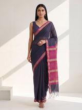 MIMOSA Jamun Maheshwari Cotton Cotton Saree — pose 6 styling detail