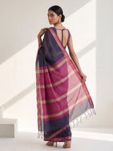 MIMOSA Jamun Maheshwari Cotton Cotton Saree — pose 7 styling detail