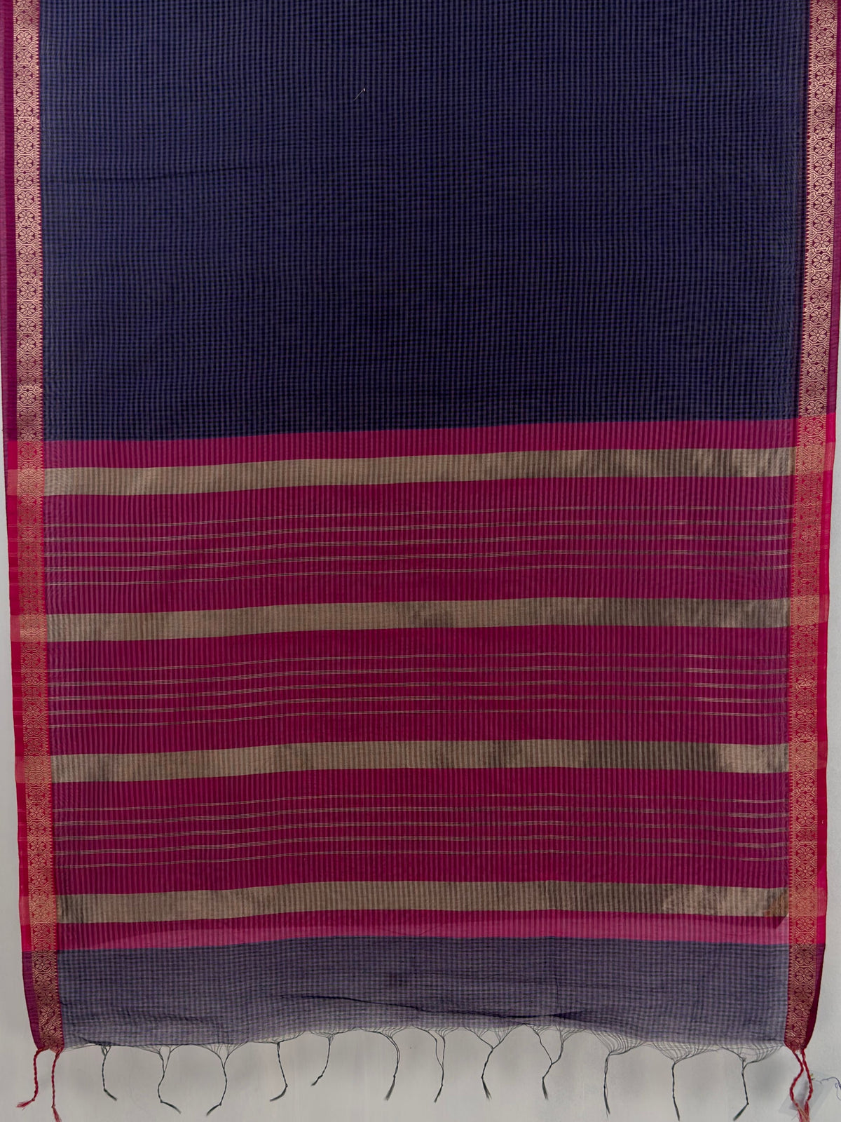 MIMOSA Jamun Maheshwari Cotton Cotton Saree — pallu and zari work detail