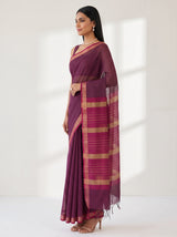 MIMOSA Rani Maheshwari Cotton Cotton Saree — pose 3 styling detail