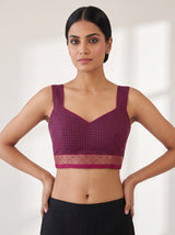 MIMOSA Rani Maheshwari Cotton Cotton Saree — blouse close-up
