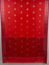 MIMOSA Peach Maheshwari Cotton Cotton Saree — pallu and zari work detail