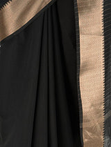 MIMOSA Black Maheshwari Cotton Saree — fleets shot full lifestyle