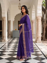 MIMOSA Jamun Maheshwari Cotton Saree — pose 3 styling detail