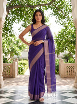 MIMOSA Jamun Maheshwari Cotton Saree — pose 4 styling detail
