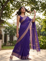 MIMOSA Jamun Maheshwari Cotton Saree — pose 5 styling detail