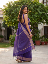 MIMOSA Jamun Maheshwari Cotton Saree — pose 7 styling detail