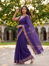MIMOSA Jamun Maheshwari Cotton Saree — pose 9 styling detail