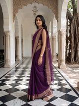 MIMOSA Magenta Maheshwari Cotton Saree — pose 3 styling detail