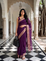 MIMOSA Magenta Maheshwari Cotton Saree — pose 6 styling detail