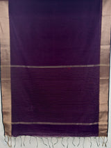 MIMOSA Magenta Maheshwari Cotton Saree — pallu and zari work detail