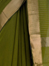 MIMOSA Olive Maheshwari Cotton Saree — fleets shot full lifestyle