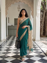 MIMOSA Rama Maheshwari Cotton Saree — pose 6 styling detail