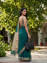 MIMOSA Rama Maheshwari Cotton Saree — pose 7 styling detail
