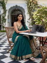 MIMOSA Rama Maheshwari Cotton Saree — pose 8 styling detail