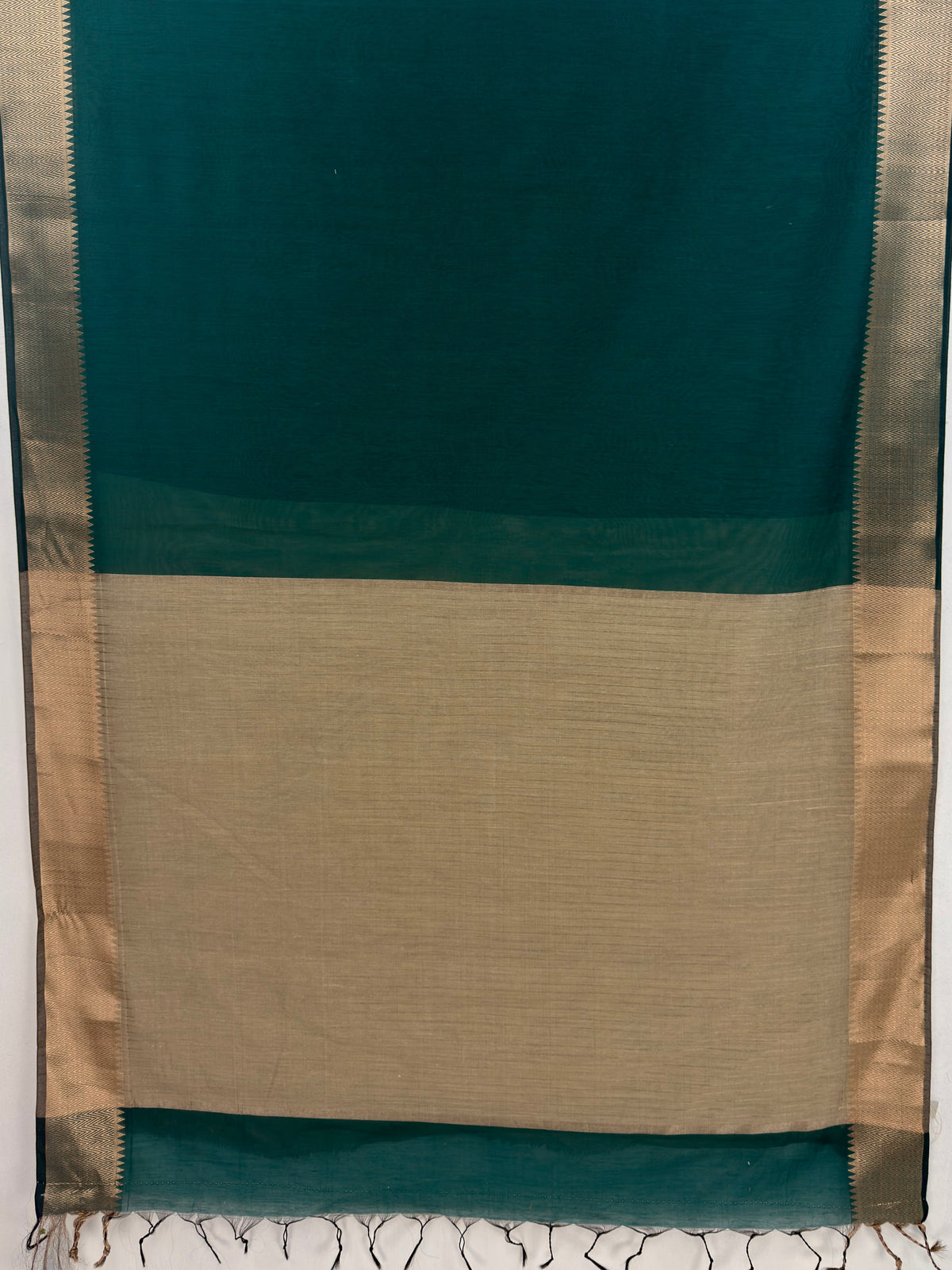 MIMOSA Rama Maheshwari Cotton Saree — pallu and zari work detail