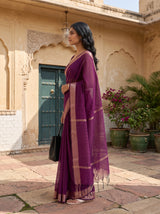 MIMOSA Rani Maheshwari Cotton Saree — pose 3 styling detail