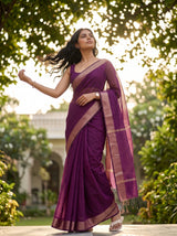 MIMOSA Rani Maheshwari Cotton Saree — pose 5 styling detail