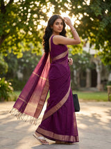 MIMOSA Rani Maheshwari Cotton Saree — pose 9 styling detail