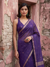 MIMOSA Jamun Maheshwari Cotton Cotton Saree — pose 10 styling detail