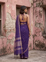 MIMOSA Jamun Maheshwari Cotton Cotton Saree — pose 2 styling detail